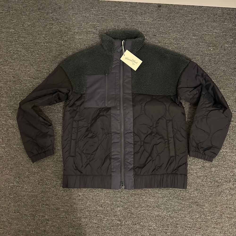 Universal Thread Women’s Faux Sherpa Double Zip Jacket Black w/ Pink Interior XS